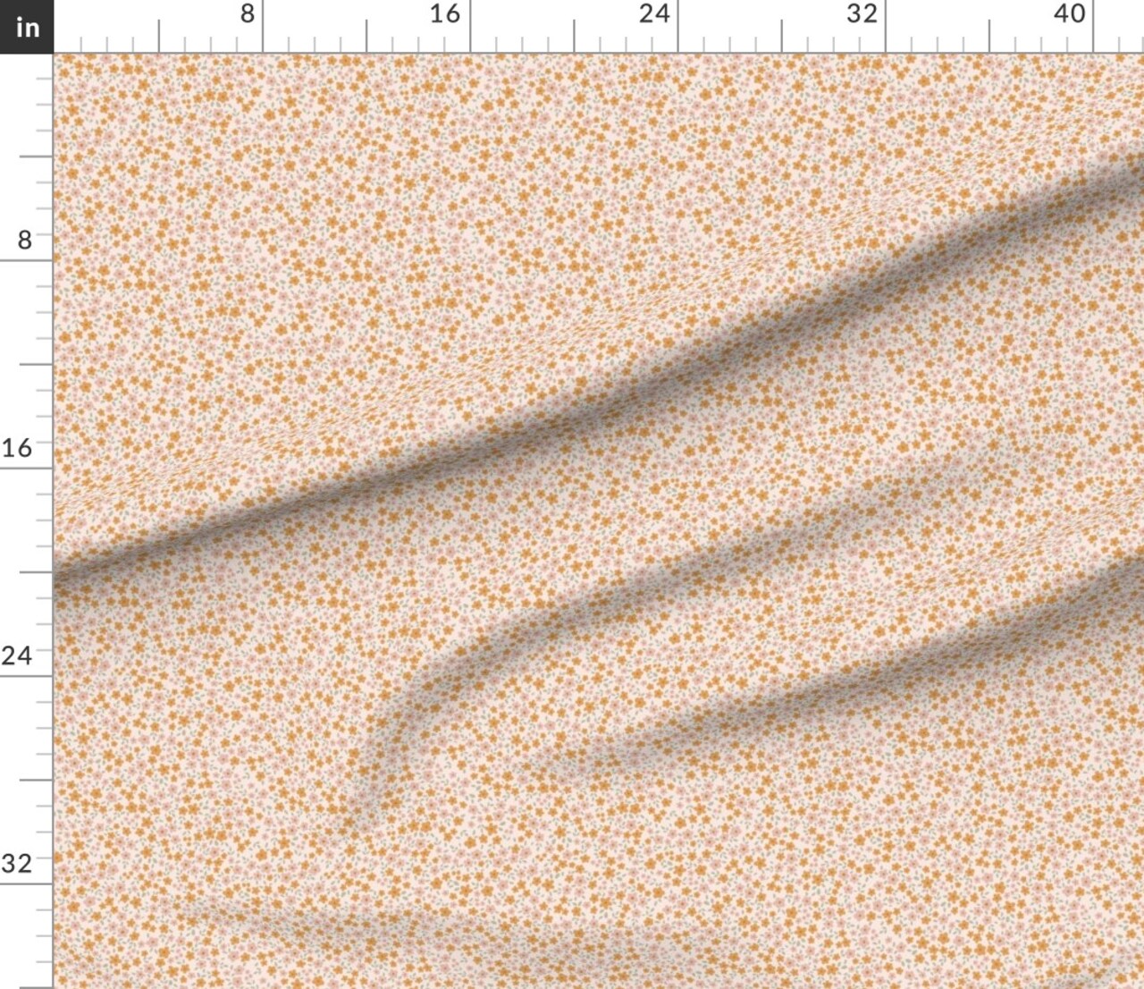 Various Fabrics by the Yard or Fat Quarter Simple Flowers Summer Fun Pink Floral Orange Small Beige Custom Printed Fabric by Spoonflower